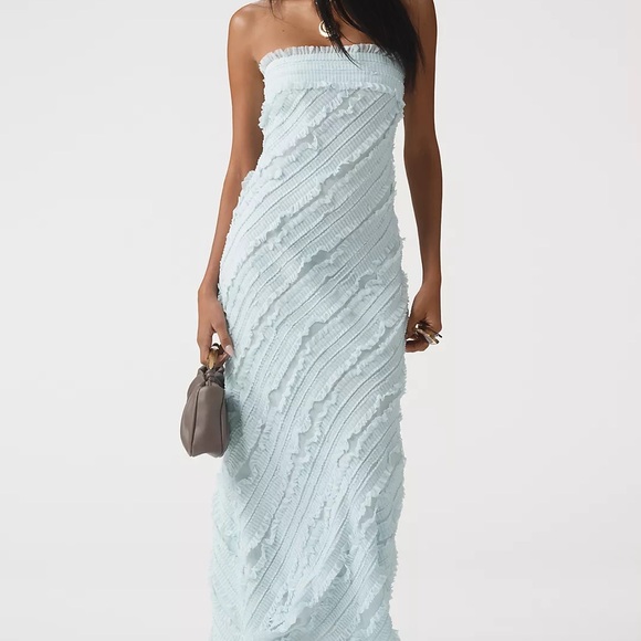Endless Rose Light Blue Textured Maxi Dress - Picture 1 of 2